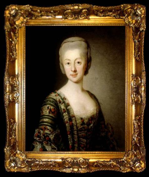 framed  Alexandre Roslin Portrait of Sophia Magdalena of Denmark, ta009-2